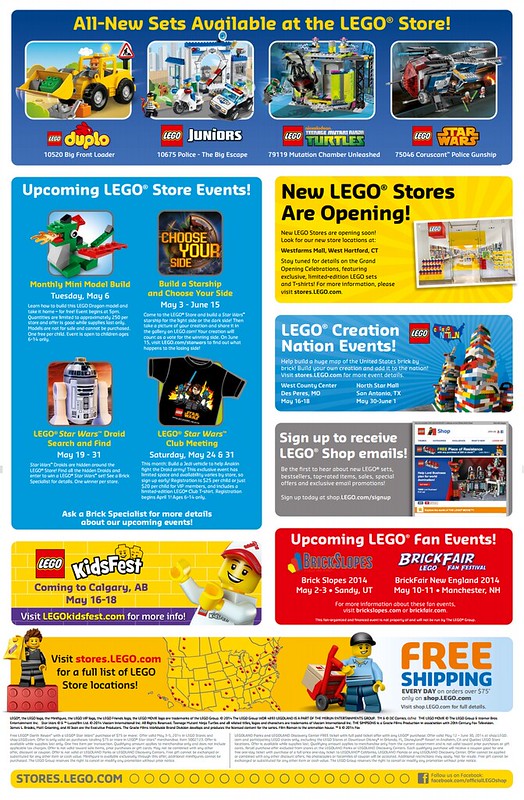 LEGO May 2014 Store Calendar