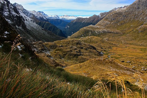 View back of where we came from. Routeburn Track