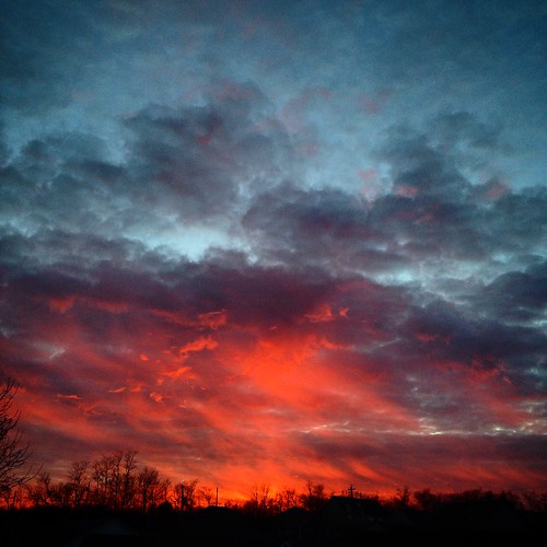 sunset red sky cloud fire kentucky ky