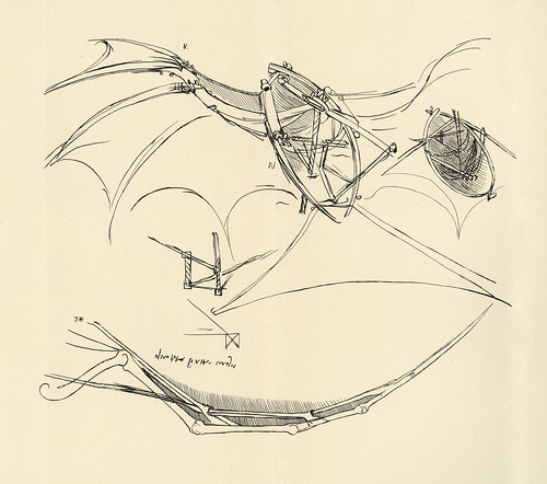 Leonardo da Vinci: Diagram of a proposed flying machine (1789)