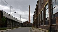 Toronto Brockton Village - Sterling Road - abandoned factories with smokestack
