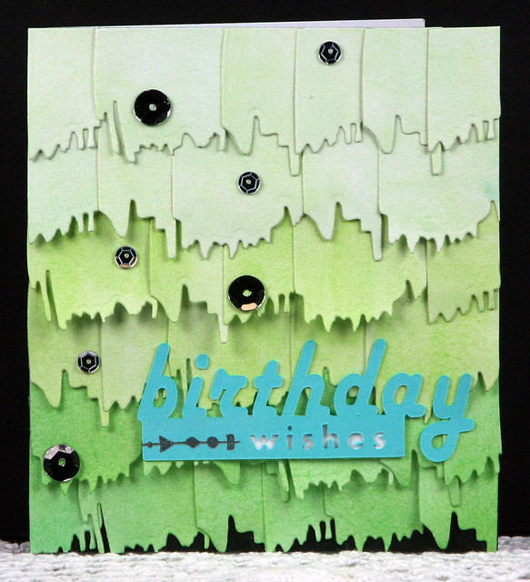 Green Monochromatic Watercolor Die Cut Card | shirley shirley bo birley Blog