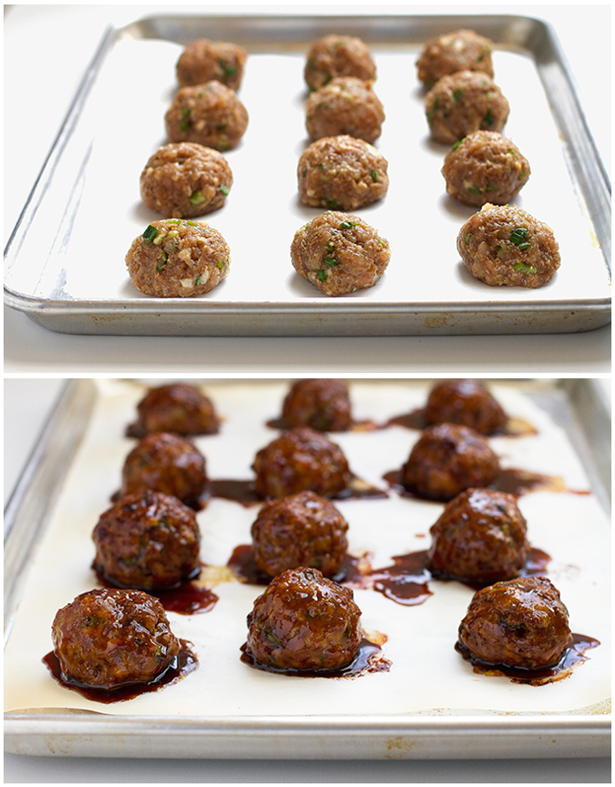 25 minute Asian Chicken Meatballs - loaded with asian flavors and so easy to make! #asianmeatballs #sesamemeatballs #chickenmeatballs #asianchickenmeatballs | littlespicejar.com