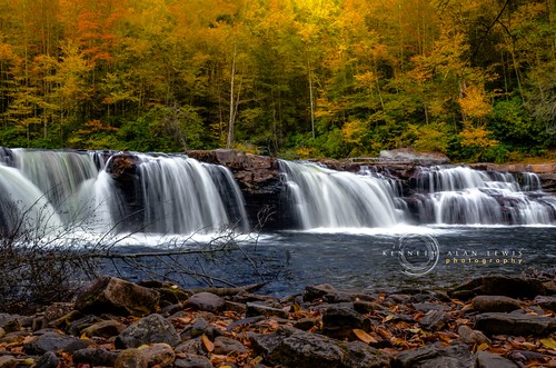 autumn fall water river waterfall scenic foliage westvirginia cheatriver shaversfork highfalls randolphcounty