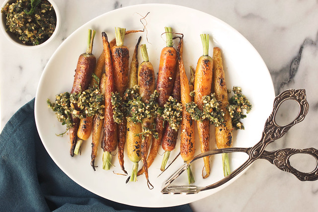 Charred Carrots with Carrot Top Pesto