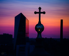 The Cross in sunset silhouette