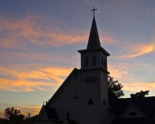 pink blue sunset sky orange church colors silhouette clouds evening twilight sundown steeple