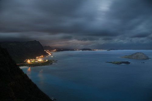 ocean light sky cloud mountain beach coral night landscape island hawaii coast pacific oahu hi reef