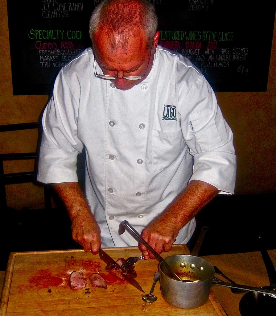 chef carving wild boar