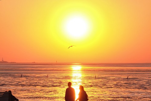 beach strand sunrise sonnenuntergang nordsee döse cuxhaven duhnen