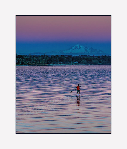 ocean sunset sea summer whiterock mtbaker whiterockpier paddler martinsmith paddleboard nikon18200mmvrii nikond7000 paddlingtomtbaker ©martinsmith whiterockmoonfestival