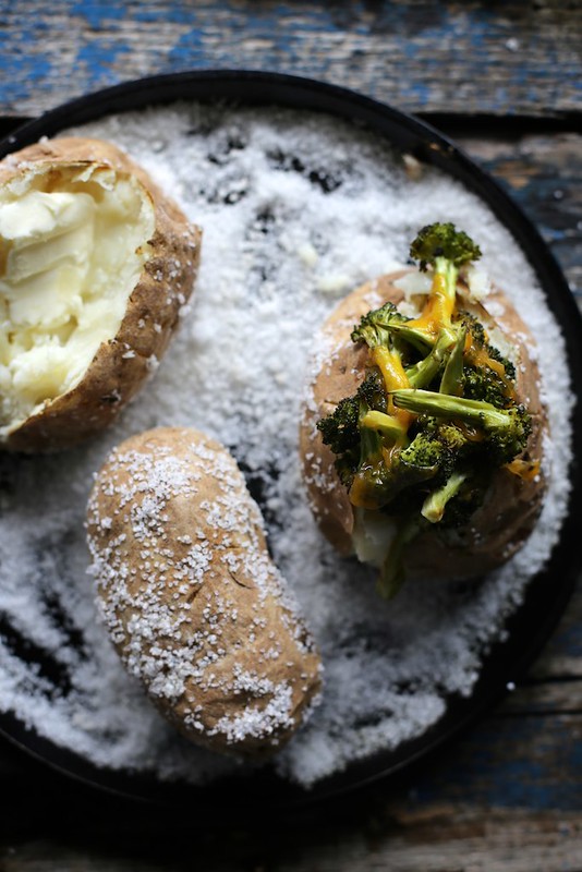 roasted broccoli and cheddar baked potatoes