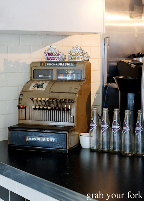 Vintage cash register at Bernie's Diner, Moss Vale