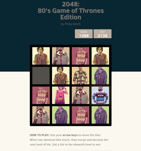 2048  80's Game of Thrones Edition