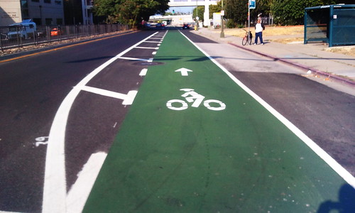 Green bike lane Hedding Street San Jose