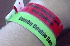 Two wristbands that will hopefully be medals soon