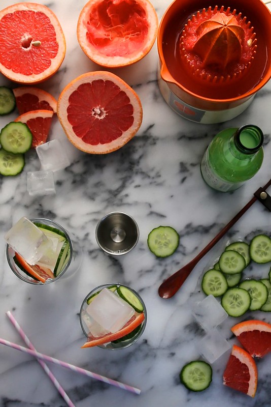 Bonkers Awesome Grapefruit Cucumber Gin Cocktails