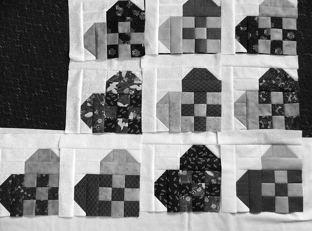 Hearts Blocks - black and white
