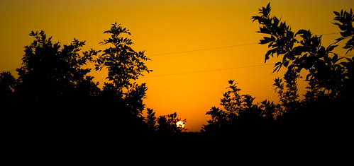 sunset sky orange sun color texas bayou mckinney