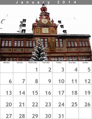January 2014 - Kalender Januar 2014 - Rathaus Tübingen - town hall -
