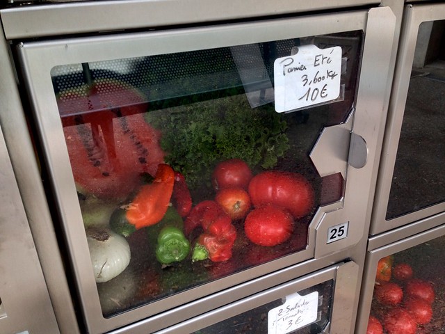 Close up of the local organic automat