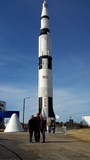 Angela, Fred and I in front of Saturn V
