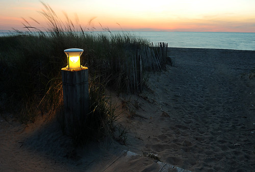 sunset shadow ontario canada beach water lamp beautiful grass night fence dawn sand quiet outdoor path dunes footprints peaceful boardwalk serene lakehuron grandbend