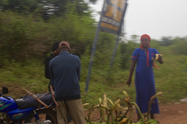 Buying plantain in Ondo, Nigeria.