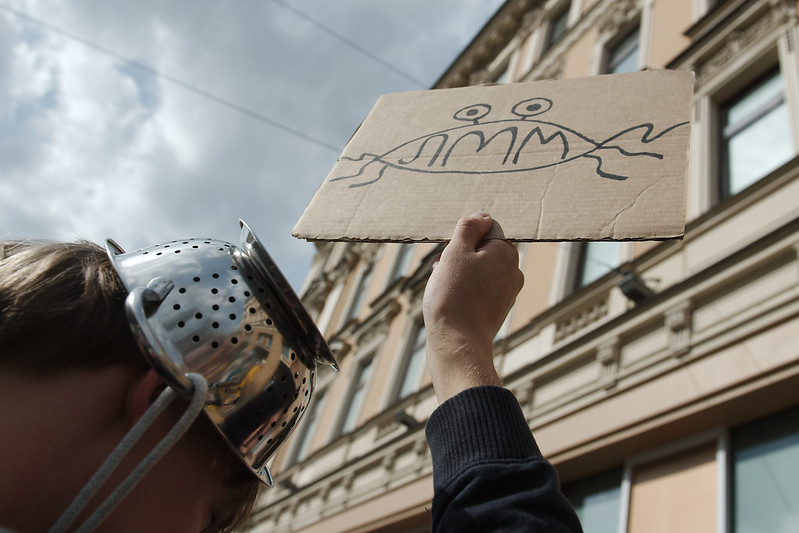 March of the pastafarians in St. Petersburg