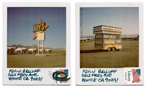 california road camera sunset signs abandoned chicken sign analog america vintage landscape polaroid sx70 typography cafe route66 stencil diptych desert graphic mail juan postcard text motel 66 stamp route flame faded 600 highdesert mojave signage land type instant modified americana shield lonely arrow analogue trailer usps pollo roadside googie expired 70 vacancy pola polaroid600 typology mojavedesert roys amboy postmark middleofnowhere sx cabins typographic emulsion landcamera broiled polaroidsx70 motherroad us66 instantgratification polaroidpostcard eyetwist bypassed juanpollo eyetwistkevinballuff