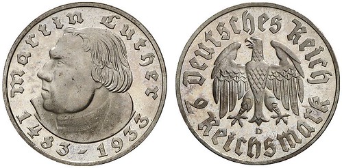 German Empire. 2 reichsmark 1933