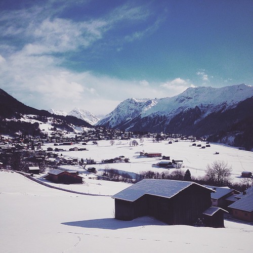 winter sky snow mountains building clouds switzerland hut davos iphone klosters vsco vscocam