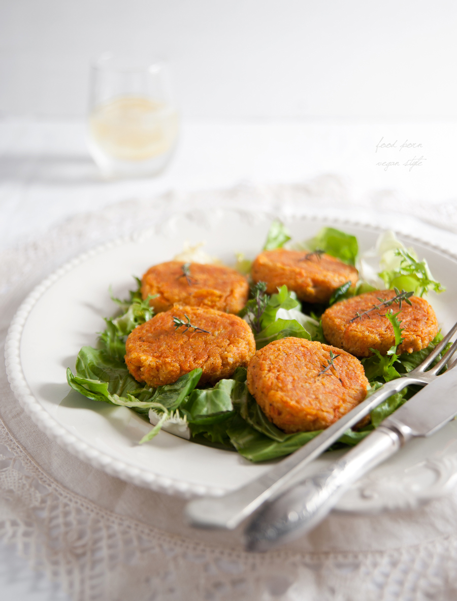 Aromatic vegan patties with carrot and millet