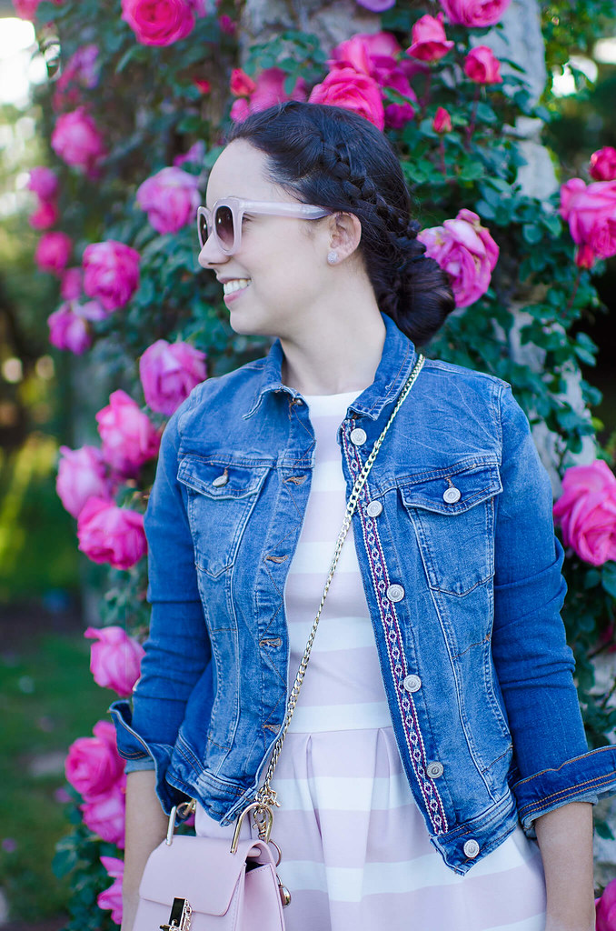Cómo combinar un vestido de rayas rosas y blancas - Marta Barcelona Style