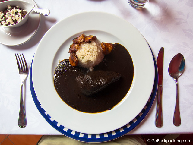 Black Mole with Chicken at Catedral Restaurante