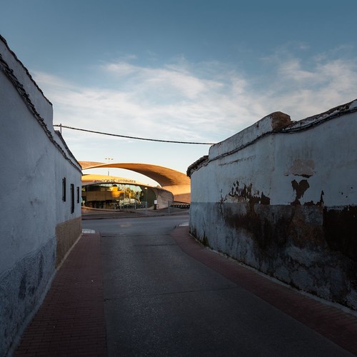 street blue light sunset shadow sky urban sunlight abstract wall architecture clouds square spain day village perspective busstation extremadura caceres justogarcíarubio architecturephotography archidose casardecáceres archdaily archiref ximomichavila