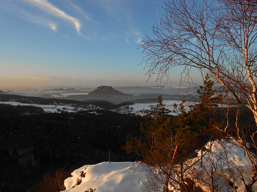 winter sunset winterlandschaft elbsandsteingebirge sandsteiner