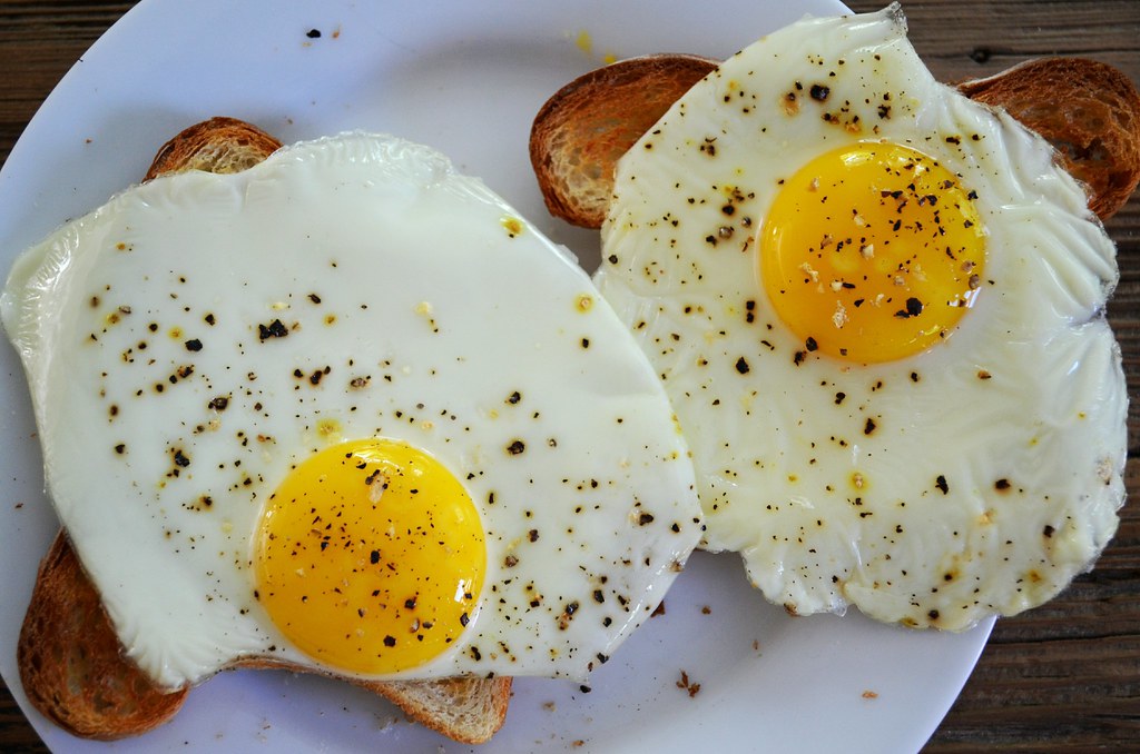 Slowed cooked eggs on toast