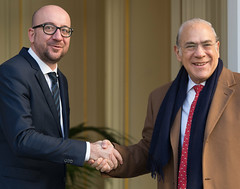 Prime Minister Charles Michel welcomes Angel Gurría, Secretary-General of the OECD
