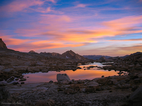 sierramtns california unitedstates us kingscanyonnationalpark lakebasin sunset kingscanyon reflection