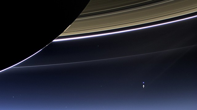 View of Earth from Saturn [annotated]