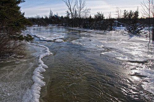 winter ontario ice water flooding odessa millhavencreek