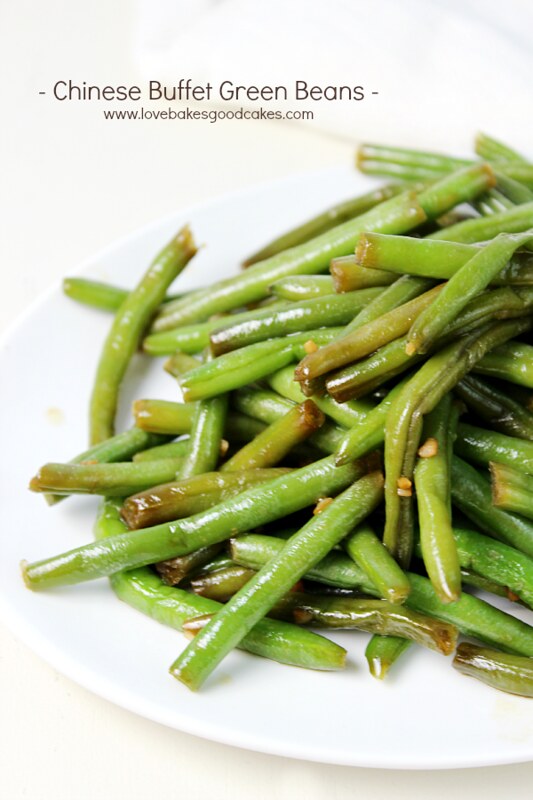 Chinese Buffet Green Beans on a plate.
