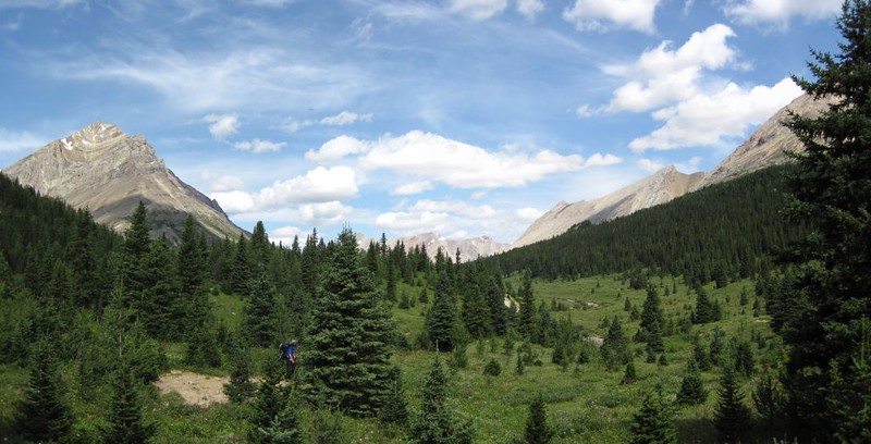 Fossil Mountain on the left and Tilted Mountain on the right, from the Baker Creek Trail