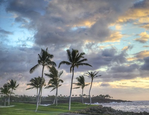 sunset hawaii wind palmtrees bigisland kona hdr