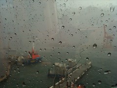 Rain squalls over Fremantle Harbour