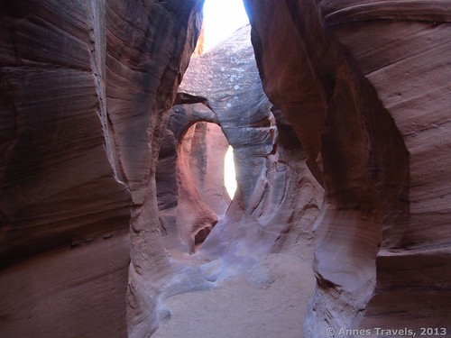 Looking back at the arches in Peek-a-Boo Slot, Dry Fork Slots, Grand Staircase-Escalante National Monument, Utah