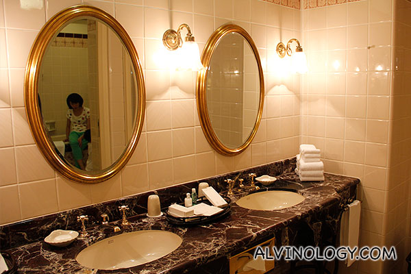 Bathroom wash area and mirrors