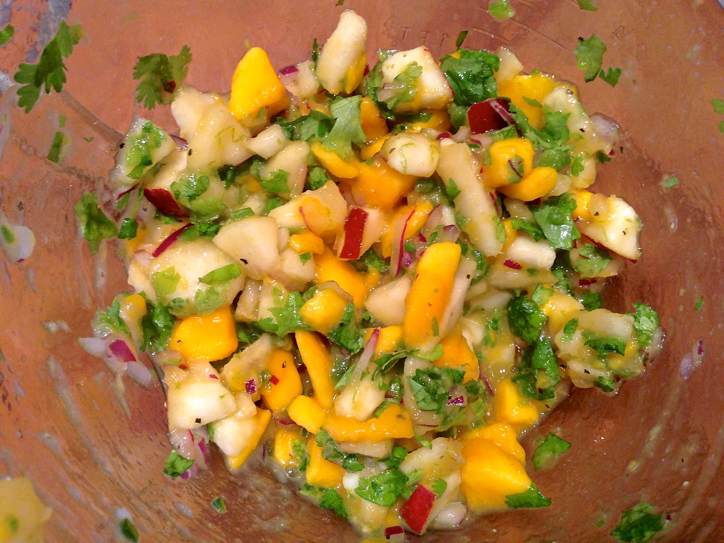 Spicy Pear and Mango Salsa