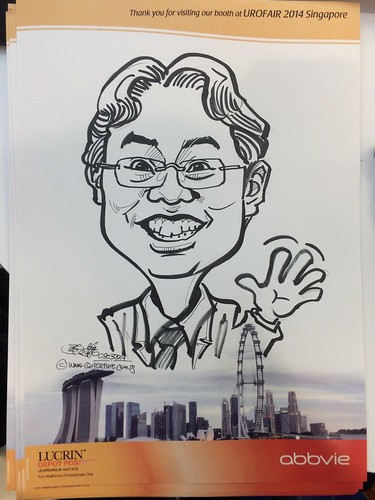 caricature live sketching for Urofair 2014 - Day 2